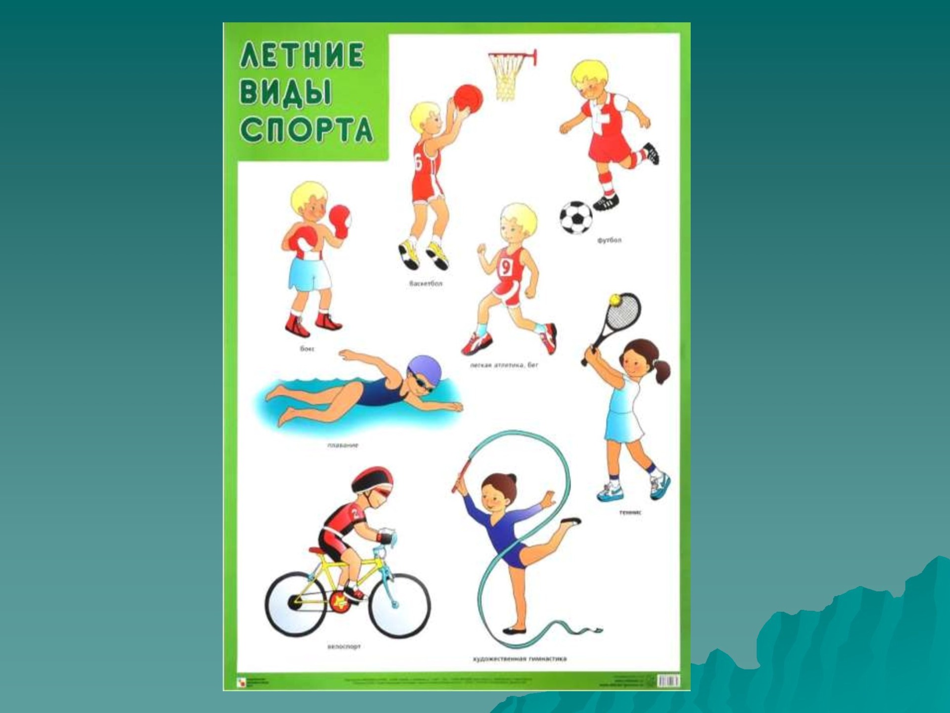 картинки летние виды спорта для детского сада